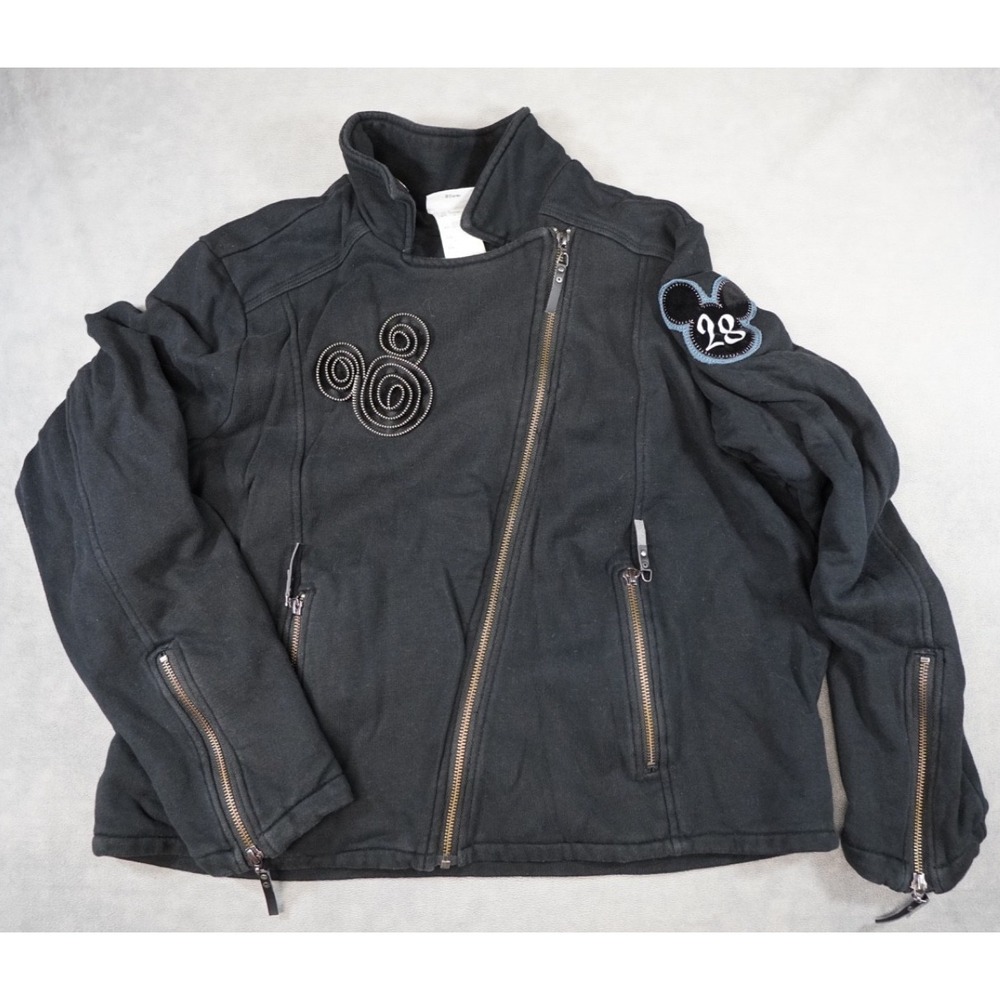 Disney‎ Parks Mickey Mouse Full Zip Sweatshirt XXL Black Zipper Accents Pockets